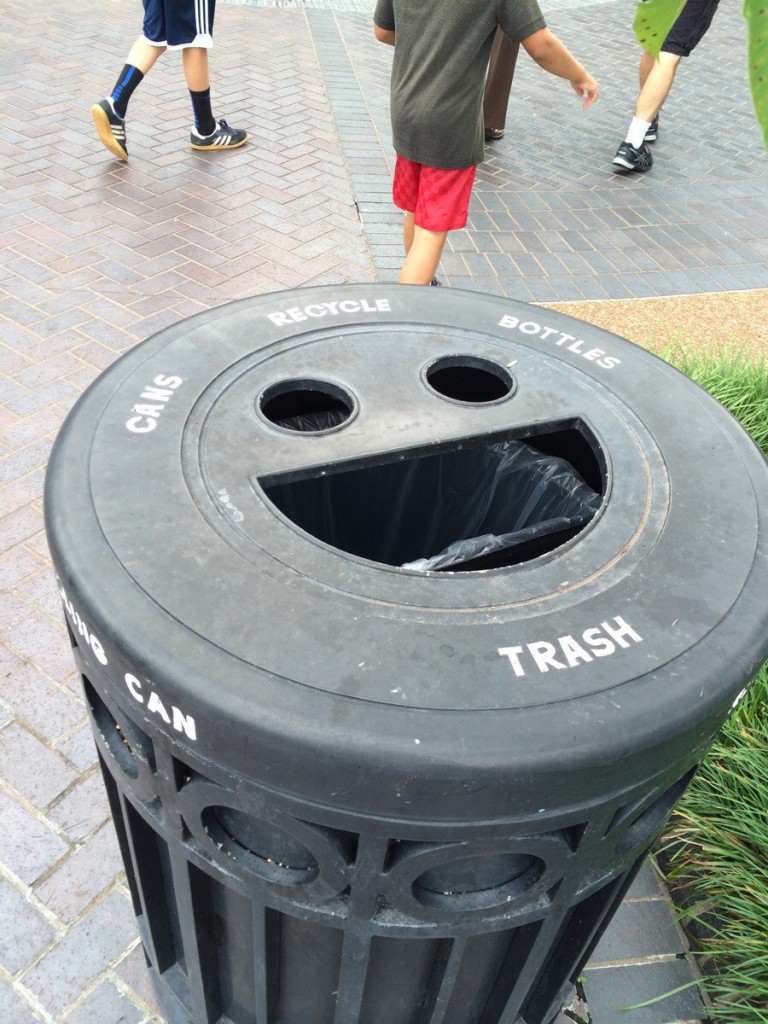 happy trash can