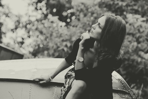 woman thinking about action